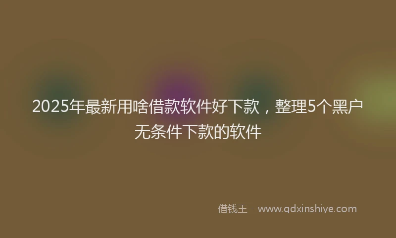 2025年最新用啥借款软件好下款，整理5个黑户无条件下款的软件