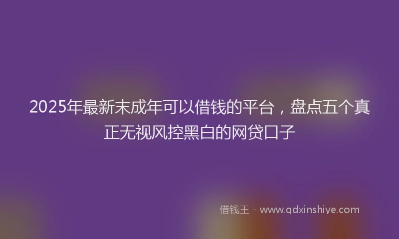 2025年最新末成年可以借钱的平台，盘点五个真正无视风控黑白的网贷口子