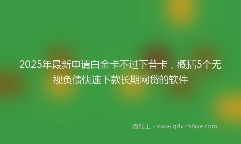 2025年最新申请白金卡不过下普卡，概括5个无视负债快速下款长期网贷的软件