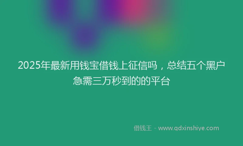 2025年最新用钱宝借钱上征信吗，总结五个黑户急需三万秒到的的平台