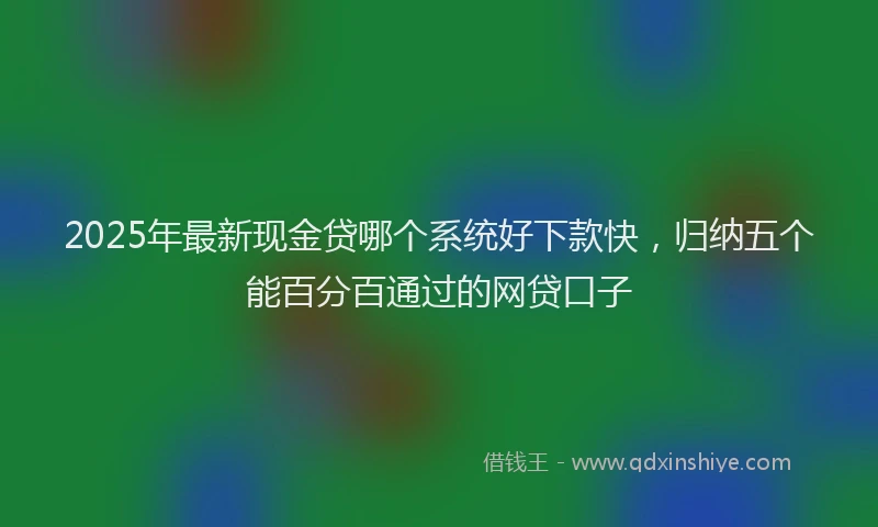2025年最新现金贷哪个系统好下款快，归纳五个能百分百通过的网贷口子