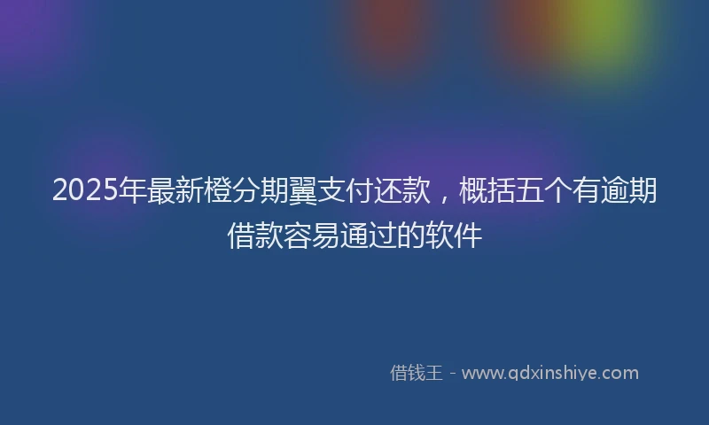 2025年最新橙分期翼支付还款，概括五个有逾期借款容易通过的软件