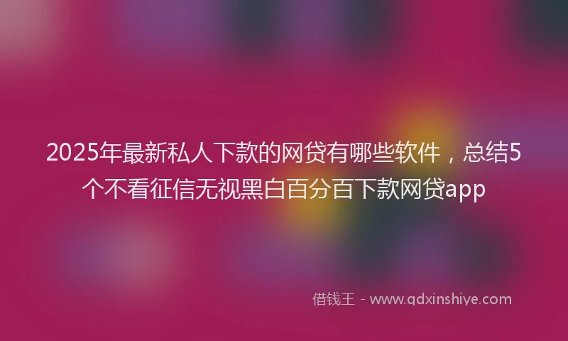2025年最新私人下款的网贷有哪些软件，总结5个不看征信无视黑白百分百下款网贷app