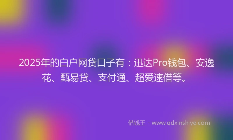 2025年的白户网贷口子有：迅达Pro钱包、安逸花、甄易贷、支付通、超爱速借等。