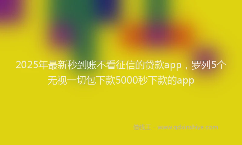2025年最新秒到账不看征信的贷款app，罗列5个无视一切包下款5000秒下款的app