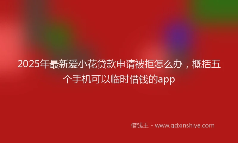 2025年最新爱小花贷款申请被拒怎么办，概括五个手机可以临时借钱的app