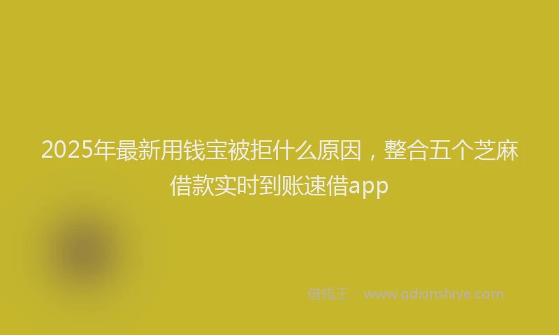 2025年最新用钱宝被拒什么原因，整合五个芝麻借款实时到账速借app