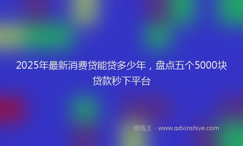 2025年最新消费贷能贷多少年,盘点五个5000块贷款秒下平台