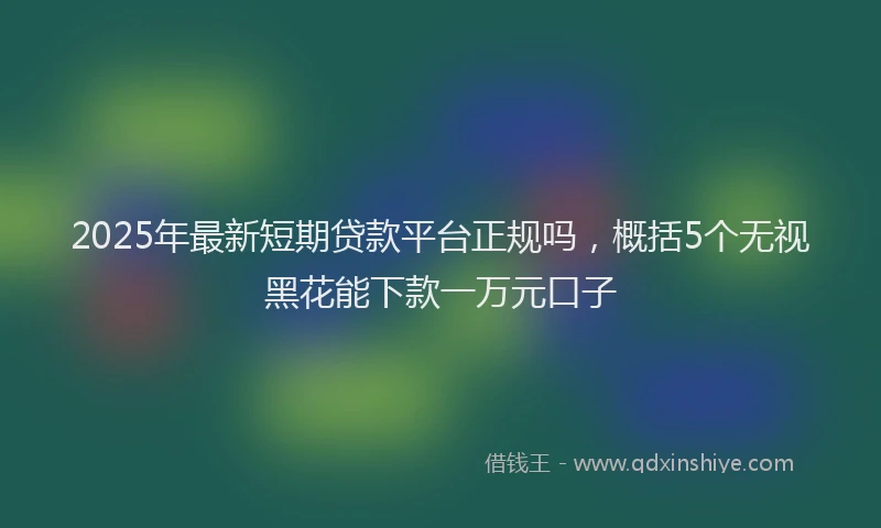 2025年最新短期贷款平台正规吗，概括5个无视黑花能下款一万元口子