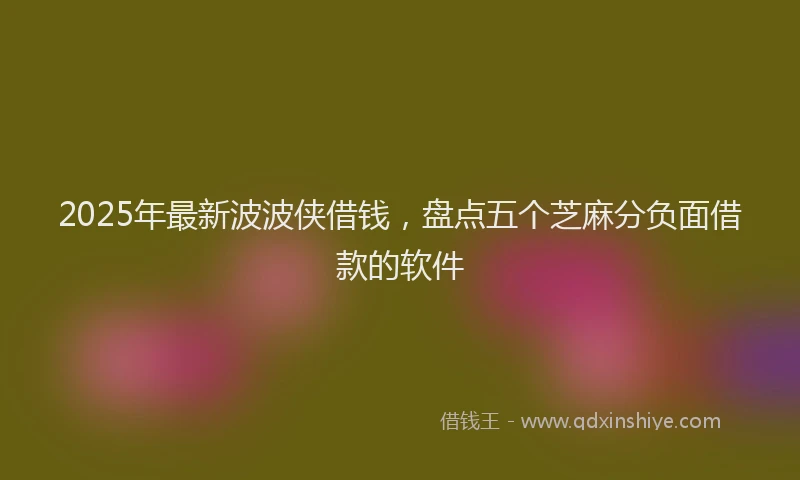 2025年最新波波侠借钱，盘点五个芝麻分负面借款的软件