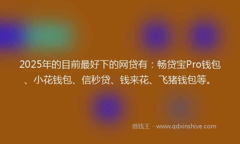 2025年的目前最好下的网贷有：畅贷宝Pro钱包、小花钱包、信秒贷、钱来花、飞猪钱包等。