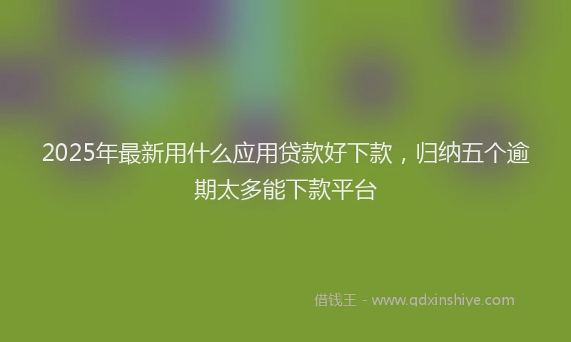 2025年最新用什么应用贷款好下款，归纳五个逾期太多能下款平台