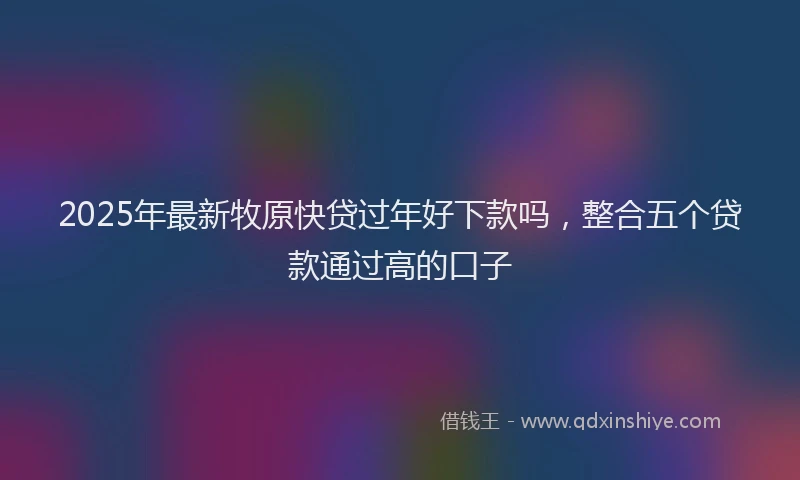 2025年最新牧原快贷过年好下款吗，整合五个贷款通过高的口子