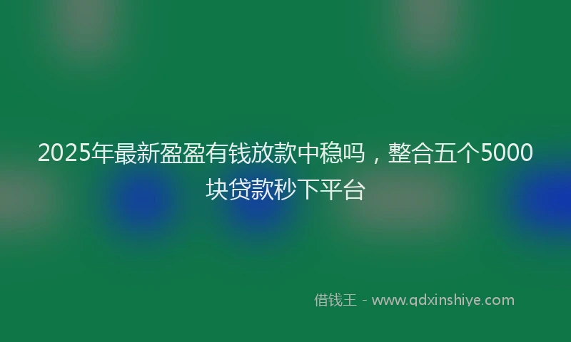 2025年最新盈盈有钱放款中稳吗，整合五个5000块贷款秒下平台