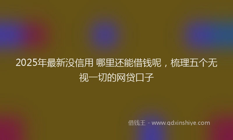 2025年最新没信用 哪里还能借钱呢，梳理五个无视一切的网贷口子
