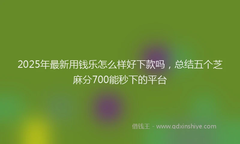 2025年最新用钱乐怎么样好下款吗，总结五个芝麻分700能秒下的平台