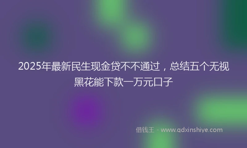 2025年最新民生现金贷不不通过，总结五个无视黑花能下款一万元口子