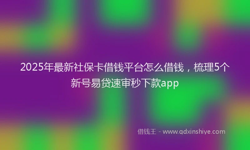 2025年最新社保卡借钱平台怎么借钱，梳理5个新号易贷速审秒下款app