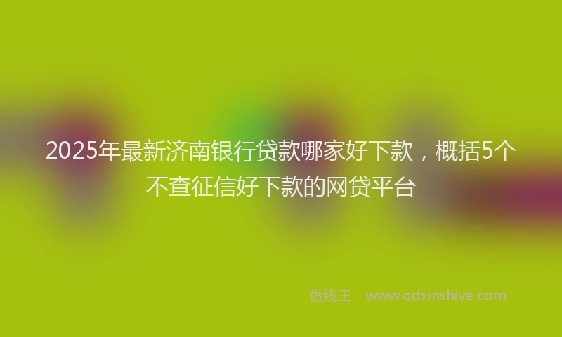 2025年最新济南银行贷款哪家好下款，概括5个不查征信好下款的网贷平台