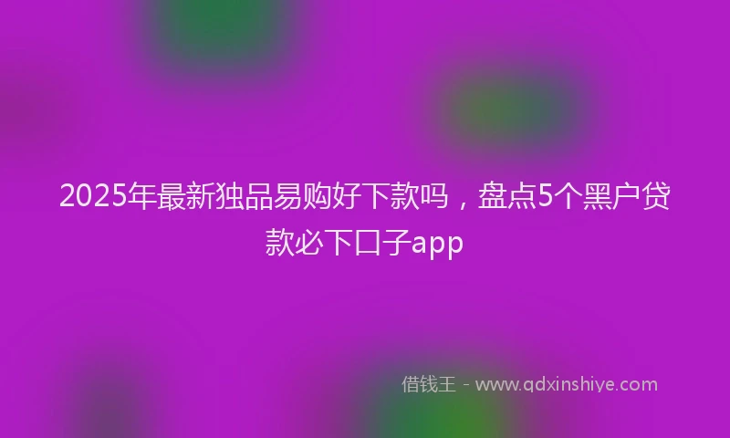 2025年最新独品易购好下款吗，盘点5个黑户贷款必下口子app