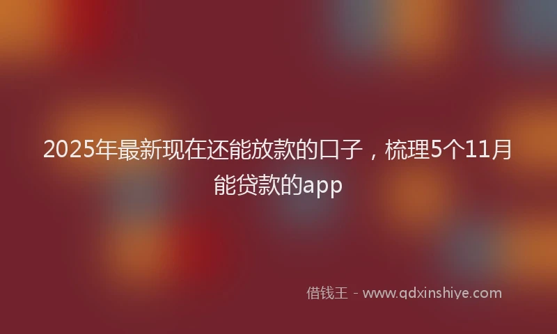 2025年最新现在还能放款的口子，梳理5个11月能贷款的app