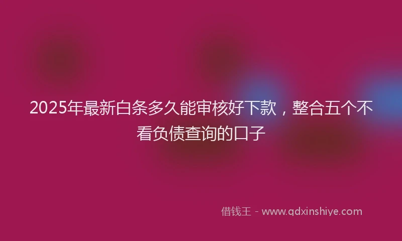 2025年最新白条多久能审核好下款，整合五个不看负债查询的口子