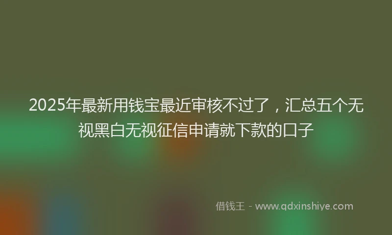 2025年最新用钱宝最近审核不过了，汇总五个无视黑白无视征信申请就下款的口子