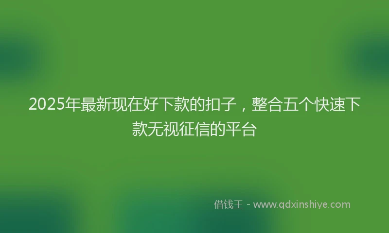 2025年最新现在好下款的扣子，整合五个快速下款无视征信的平台