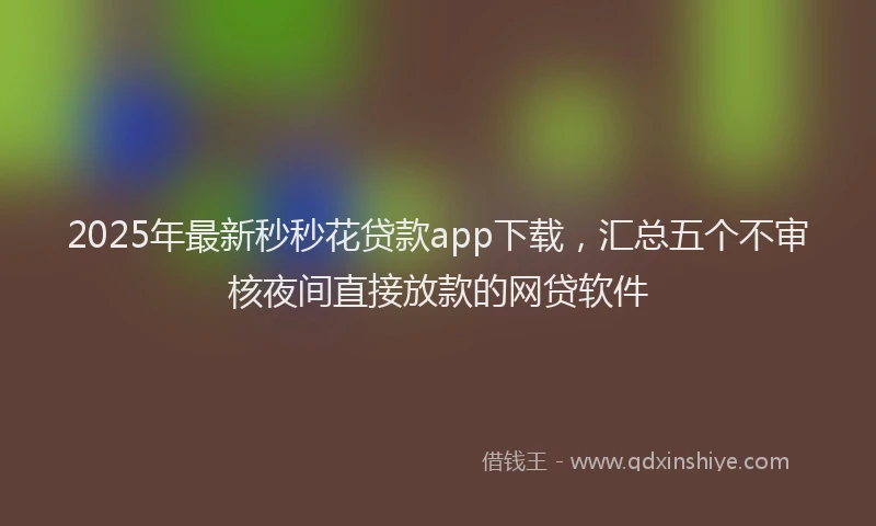 2025年最新秒秒花贷款app下载，汇总五个不审核夜间直接放款的网贷软件