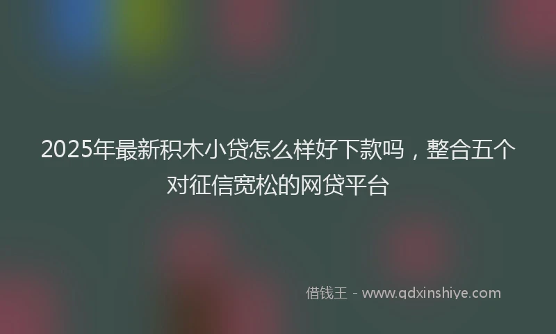 2025年最新积木小贷怎么样好下款吗，整合五个对征信宽松的网贷平台