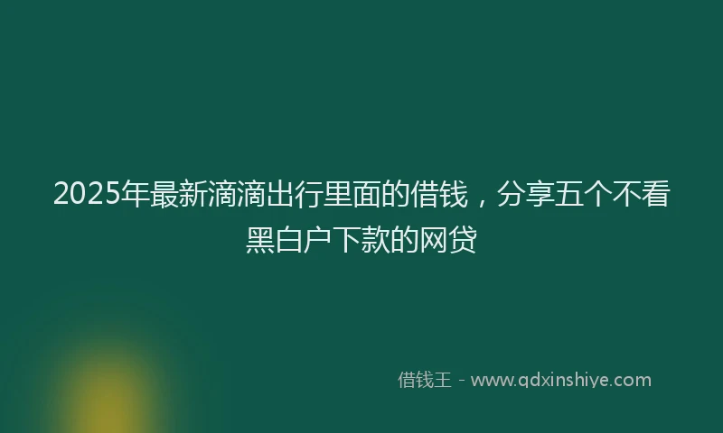 2025年最新滴滴出行里面的借钱，分享五个不看黑白户下款的网贷