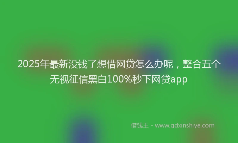 2025年最新没钱了想借网贷怎么办呢，整合五个无视征信黑白100%秒下网贷app