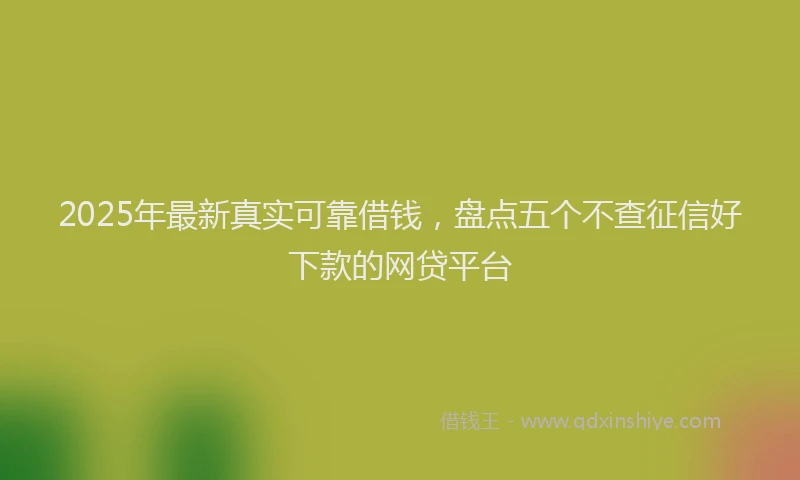 2025年最新真实可靠借钱，盘点五个不查征信好下款的网贷平台