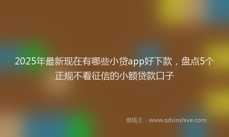 2025年最新现在有哪些小贷app好下款，盘点5个正规不看征信的小额贷款口子