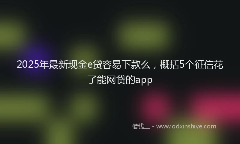 2025年最新现金e贷容易下款么，概括5个征信花了能网贷的app