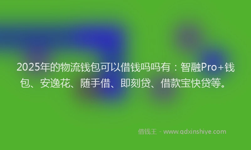 2025年的物流钱包可以借钱吗吗有：智融Pro+钱包、安逸花、随手借、即刻贷、借款宝快贷等。