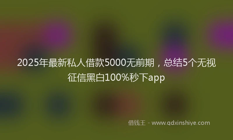 2025年最新私人借款5000无前期，总结5个无视征信黑白100%秒下app