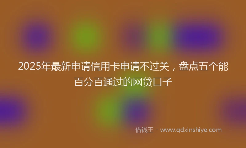 2025年最新申请信用卡申请不过关，盘点五个能百分百通过的网贷口子