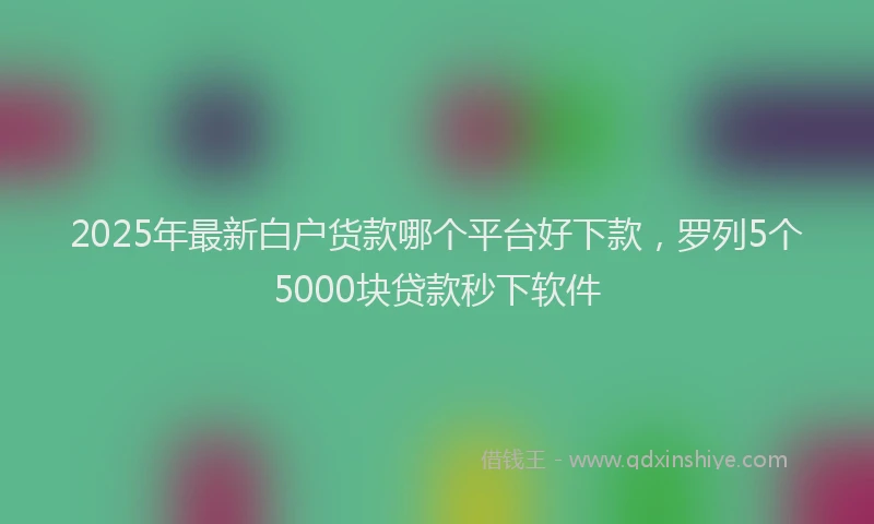 2025年最新白户货款哪个平台好下款，罗列5个5000块贷款秒下软件