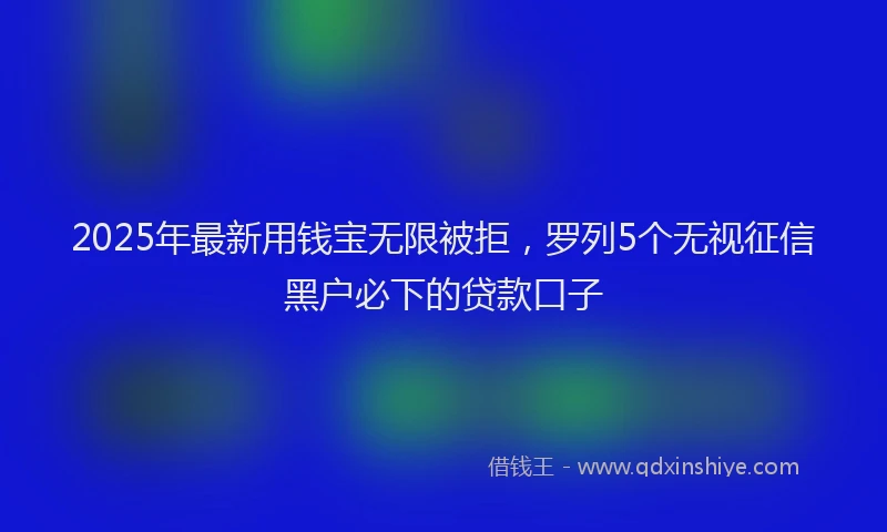 2025年最新用钱宝无限被拒，罗列5个无视征信黑户必下的贷款口子