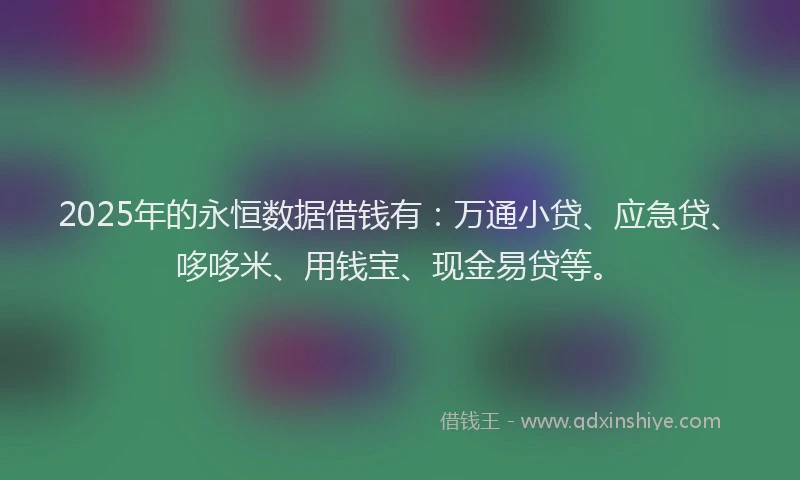 2025年的永恒数据借钱有：万通小贷、应急贷、哆哆米、用钱宝、现金易贷等。