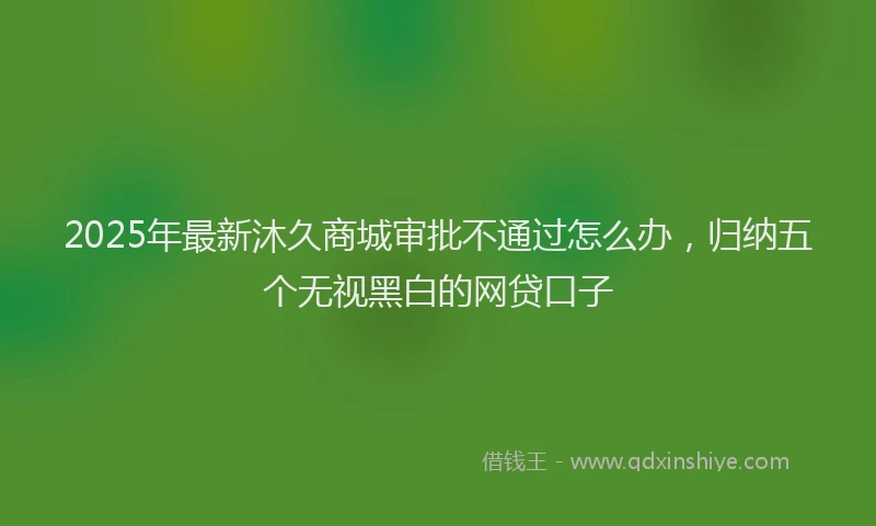 2025年最新沐久商城审批不通过怎么办，归纳五个无视黑白的网贷口子