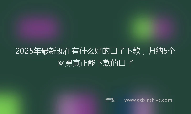 2025年最新现在有什么好的口子下款，归纳5个网黑真正能下款的口子