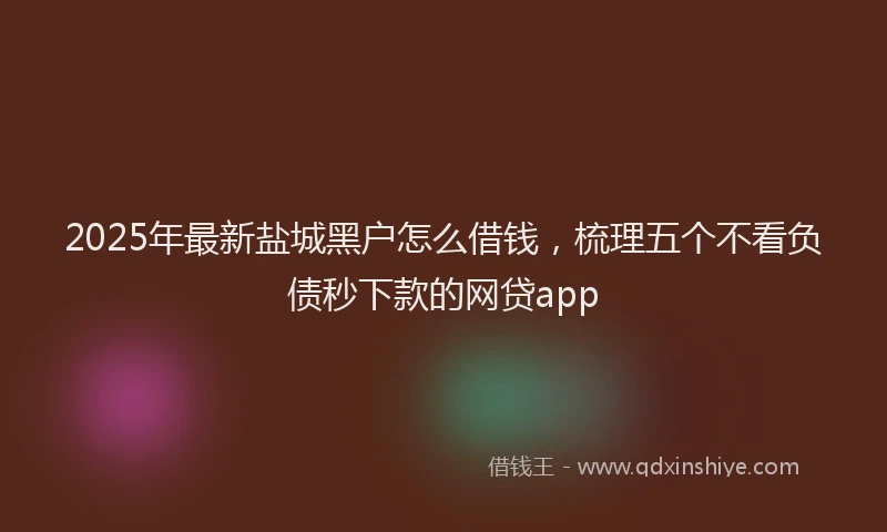 2025年最新盐城黑户怎么借钱，梳理五个不看负债秒下款的网贷app