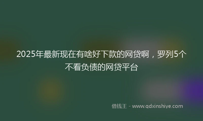 2025年最新现在有啥好下款的网贷啊，罗列5个不看负债的网贷平台