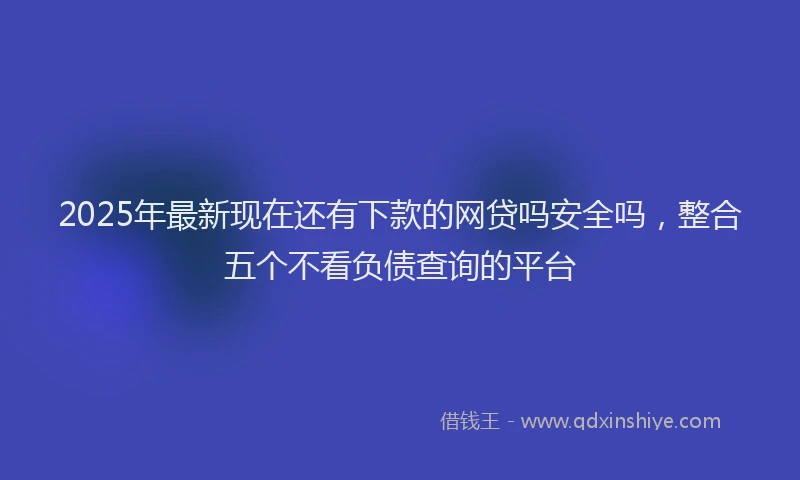 2025年最新现在还有下款的网贷吗安全吗，整合五个不看负债查询的平台