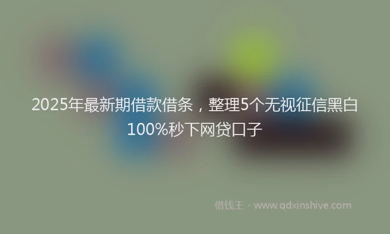 2025年最新期借款借条，整理5个无视征信黑白100%秒下网贷口子