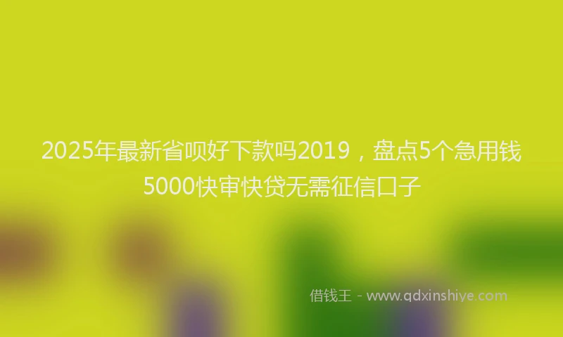 2025年最新省呗好下款吗2019，盘点5个急用钱5000快审快贷无需征信口子