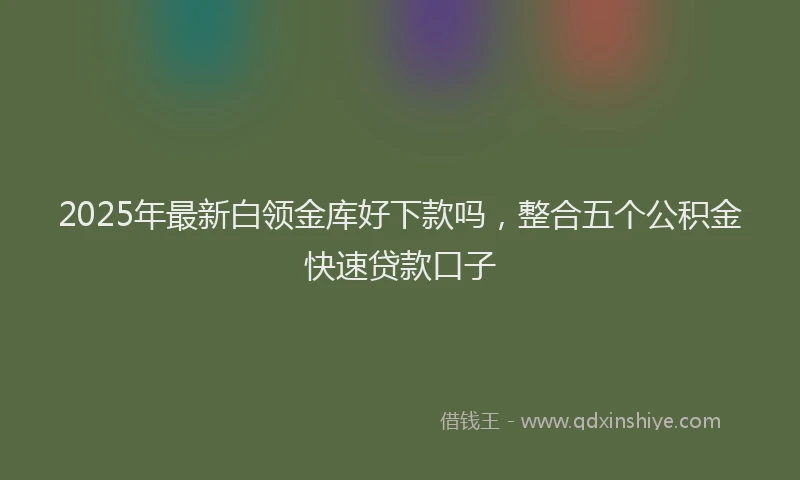 2025年最新白领金库好下款吗，整合五个公积金快速贷款口子
