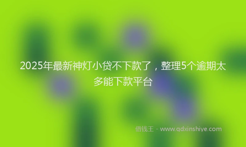 2025年最新神灯小贷不下款了，整理5个逾期太多能下款平台